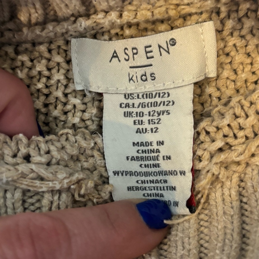 Aspen Kids Tan Poncho Cape - size L​ - Picture 5 of 7